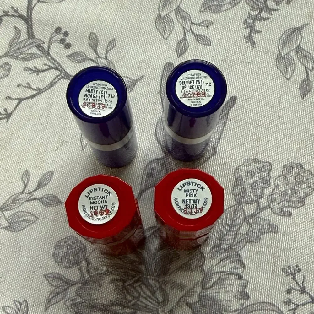Vintage New Avon Lipstick Lot 4 Misty Pink Instant Mocha Delight Hydra Finish